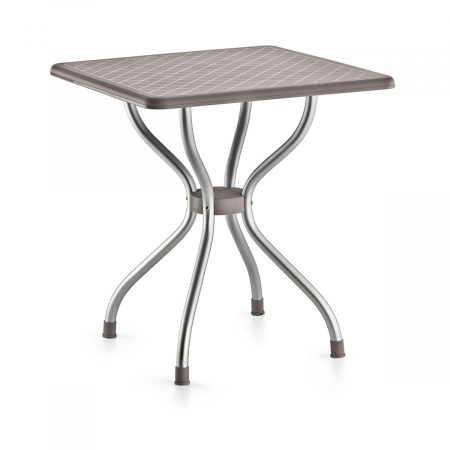 RAKI ALFA Masa gradina/terasa patrata gri, 70x70xh72,5cm, blat polipropilena, picioare aluminiu [1]