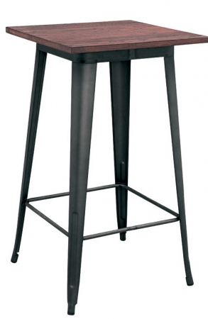 Produse - RAKI ANTIQUE Masa patrata pentru bar 60x60x105cm lemn si metal BLACK MATTE