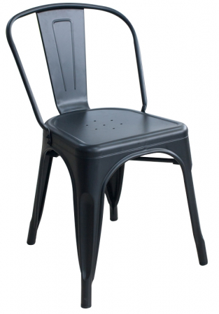 Produse - RAKI ANTIQUE Scaun metalic 51x44x84cm BLACK MATTE