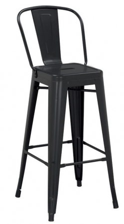 Scaune si fotolii - RAKI ANTIQUE Scaun metalic bar 46x43x107cm BLACK MATTE