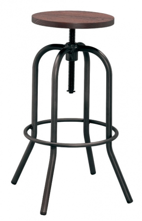 Produse - RAKI ANTIQUE Scaun pentru bar 40x40x70-86cm lemn si metal BLACK MATTE