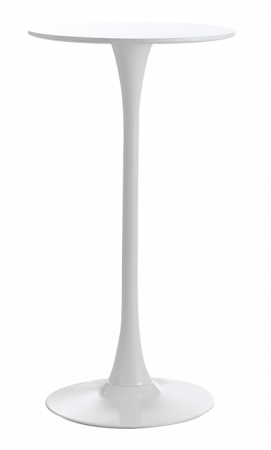 Produse - RAKI ASPEN Masa bar rotunda alba, D60xh110cm, blat MDF melaminat, picior si baza metalica