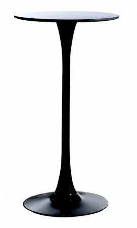 Produse - RAKI ASPEN Masa bar rotunda neagra, D60xh110cm, blat MDF melaminat, picior si baza metalica