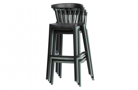 RAKI ASPEN Scaun bar gri, polipropilena, 51x54xh103cm [1]