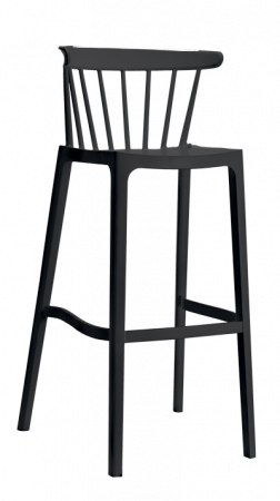 Scaune si fotolii - RAKI ASPEN Scaun bar negru, polipropilena, 51x54xh103cm