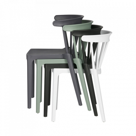 RAKI ASPEN Scaun terasa, bucatarie alb, polipropilena, 53x53xh75cm [2]