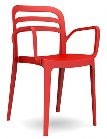 Scaune si fotolii - RAKI ASPENDOS Scaun bucatarie cu brate 54,5x51xh81,6cm din polipropilena cu fibra de sticla culoare rosie