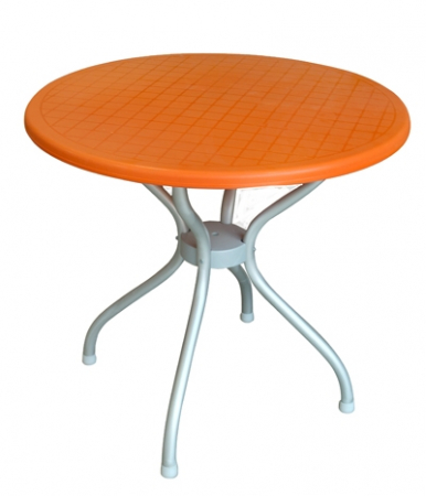 Produse - RAKI BETA Masa gradina/terasa rotunda orange, D80xh72,5cm, blat polipropilena, picioare aluminiu
