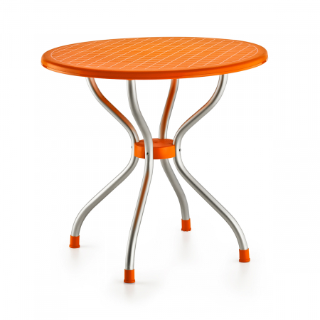 RAKI BETA Masa gradina/terasa rotunda orange, D80xh72,5cm, blat polipropilena, picioare aluminiu [1]