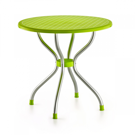 RAKI BETA Masa gradina/terasa rotunda verde, D80xh72,5cm, blat polipropilena, picioare aluminiu [1]