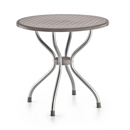 RAKI BETA Masa gradina/terasa rotunda gri, D80xh72,5cm, blat polipropilena, picioare aluminiu [1]
