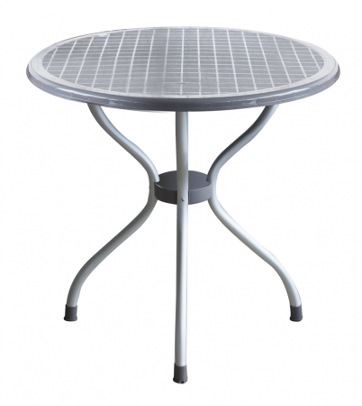 Mese - RAKI BETA Masa gradina/terasa rotunda gri, D80xh72,5cm, blat polipropilena, picioare aluminiu