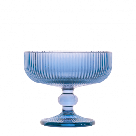 RAKI BLOOM BLUE Set 6 cupe/pahare cu picior pentru desert, 280ml, D12xh10cm, sticla, albastru/transparent [1]