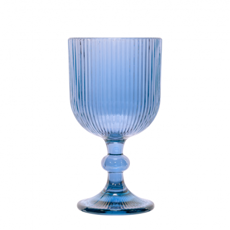 RAKI BLOOM BLUE Set 6 pahare vin alb, 250ml, D8xh14,5cm, sticla, albastru/transparent [1]