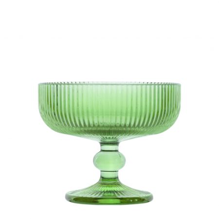 RAKI BLOOM GREEN Set 6 cupe/pahare cu picior pentru desert, 280ml, D12xh10cm, sticla, verde/transparent [1]