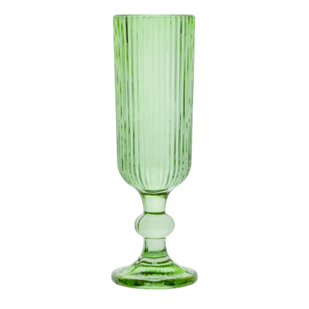 RAKI BLOOM GREEN Set 6 pahare sampanie, 150ml, D6xh18,5cm, sticla, verde/transparent [1]