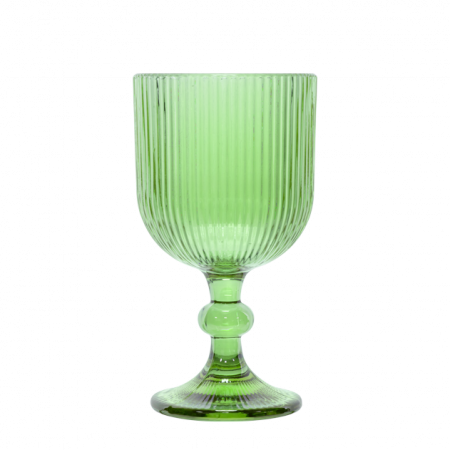 RAKI BLOOM GREEN Set 6 pahare vin alb, 250ml, D8xh14,5cm, sticla, verde/transparent [1]