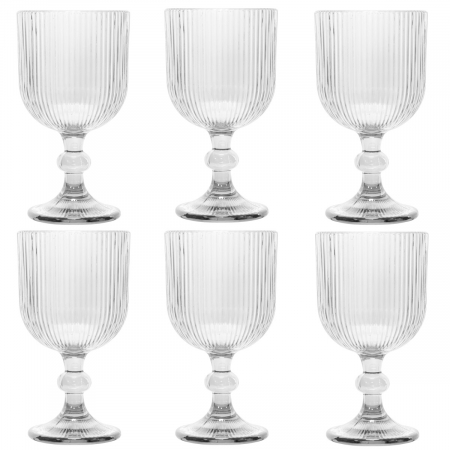 Articole sticlarie - RAKI BLOOM Set 6 pahare vin alb, 250ml, D8xh14,5cm, sticla, transparente