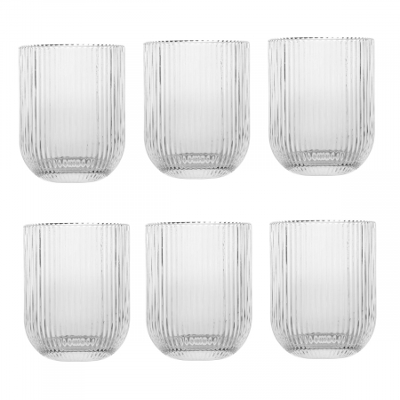 Old School - RAKI BLOOM Set 6 pahare whisky, 260ml, D7,5xh9,5cm, sticla, transparente