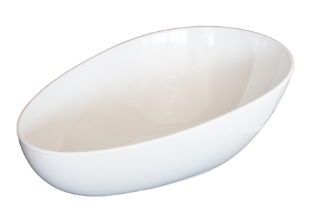 Platouri si boluri melamina - RAKI Bol melamina oblic forma ou, 36x24xh8-14cm, alb