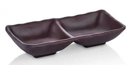 Produse - RAKI Bol ramekin dublu melamina, 17,5x8,7xh3,4cm, maro inchis