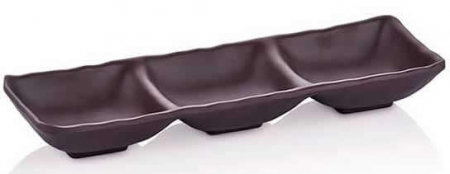 Produse - RAKI Bol ramekin triplu melamina, 26,5x8,8xh3,7cm, maro inchis