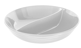 Platouri si boluri melamina - RAKI Bol rotund cu doua compartimente, D33,5xh9cm, alb