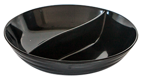 Platouri si boluri melamina - RAKI Bol rotund cu doua compartimente, D33,5xh9cm, negru