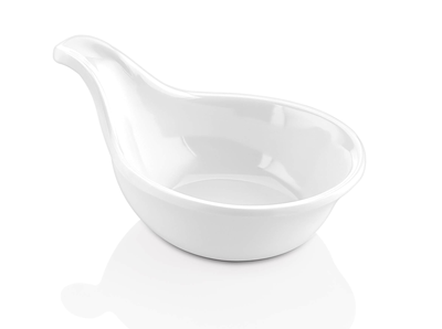 Platouri si boluri melamina - RAKI Bol sos cu maner, 10,5x7,5cm, 80ml, melamina, alb