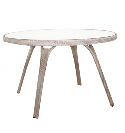 Produse - RAKI BRANCO Masa gradina/terasa rotunda, poliratan, cadru aluminiu, blat sticla, D120xh75cm, crem