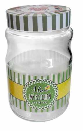 RAKI CANDY Borcan decorativ cu capac metalic filetat, 1,7l, diferite decoruri si culori [2]