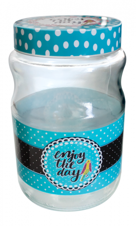 RAKI CANDY Borcan decorativ cu capac metalic filetat, 1,7l, diferite decoruri si culori [3]