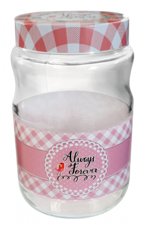 RAKI CANDY Borcan decorativ cu capac metalic filetat, 1,7l, diferite decoruri si culori [1]