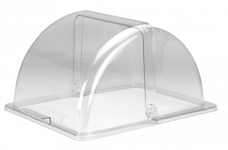 Display-uri si suporturi - RAKI Capac rolltop policarbonat pentru tava servire gastronorm GN 1/2, 32,5x26,5cm, transparent
