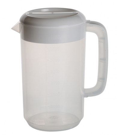 Carafe, decantoare, cani - RAKI Carafa gradata 5l cu capac alb, 25x19xh29cm, plastic, transparenta