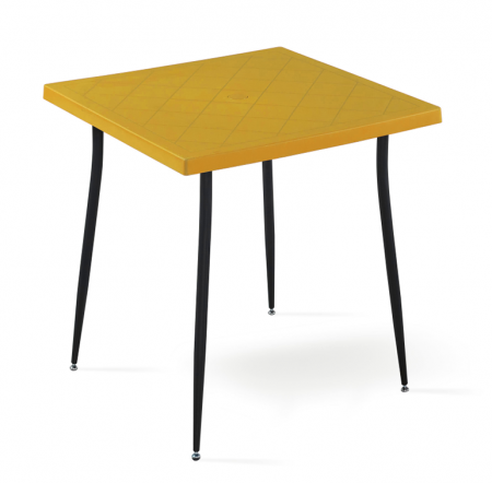 Produse - RAKI CARMEN Masa 80x80xh75cm cu blat antistatic culoare mustar/negru