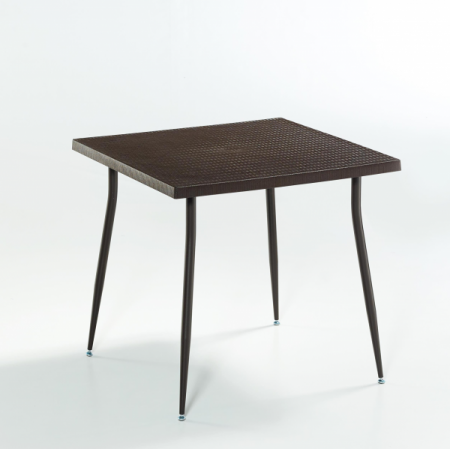 Produse - RAKI CARMEN Masa patrata Ratan 80x80xh75,5cm din polipropilena cu fibra de sticla culoare maro imitatie ratan
