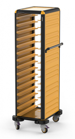 Carucioare catering - RAKI Carucior debarasare tavi servire de 37x53cm 15 niveluri, cu pereti laterali