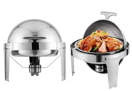 Chafing dish - RAKI Chafing dish rotund cu capac rolltop, inox (FRTE-100)
