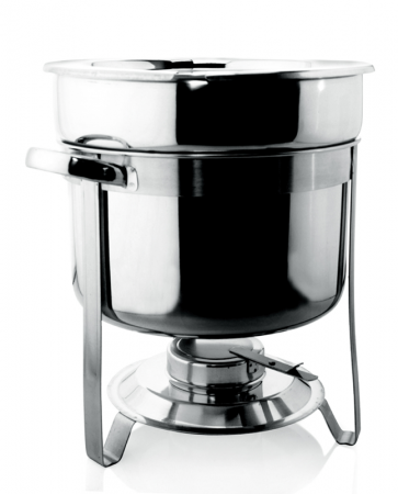 Chafing dish - RAKI Chafing dish rotund pentru supa, 8l, inox, cu capac (RS-100)