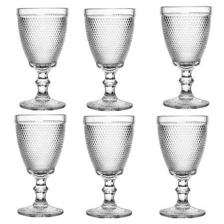 Old School - RAKI CHARM Set 6 pahare vin rosu, 330ml, din sticla, transparente