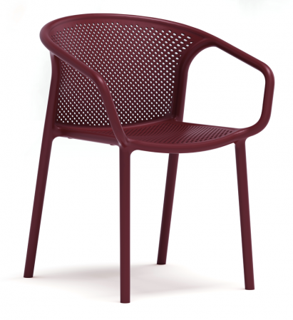 Produse - RAKI CHICAGO Scaun terasa cu spatar rotunjit, polipropilena, 57x57xh77cm, bordo