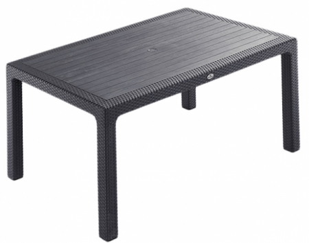 Mese - RAKI CLASSI RATAN Masa gradina, terasa 90x150xh75cm, polipropilena/fibra sticla culoare antracit