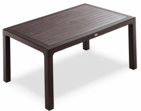 Mese - RAKI CLASSI RATAN Masa gradina, terasa 90x150xh75cm, polipropilena/fibra sticla culoare cafea