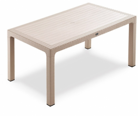 Mese - RAKI CLASSI RATAN Masa gradina, terasa 90x150xh75cm, polipropilena/fibra sticla culoare cappuccino