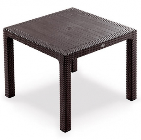 Produse - RAKI CLASSI RATAN Masa gradina, terasa 90x90xh75cm, polipropilena/fibra sticla culoare cafea