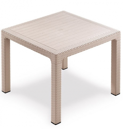 Produse - RAKI CLASSI RATAN Masa gradina, terasa 90x90xh75cm, polipropilena/fibra sticla culoare cappuccino