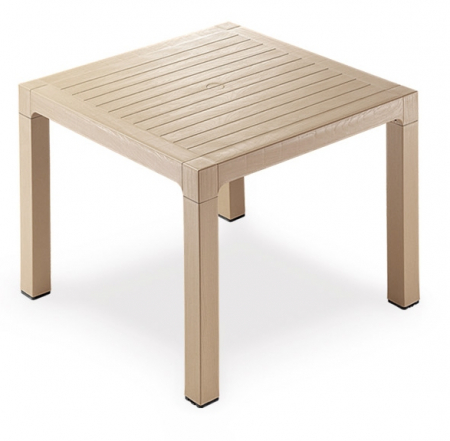 Produse - RAKI CLASSI WOOD Masa patrata 90x90xh75cm polipropilena/fibra sticla culoare cappuccino
