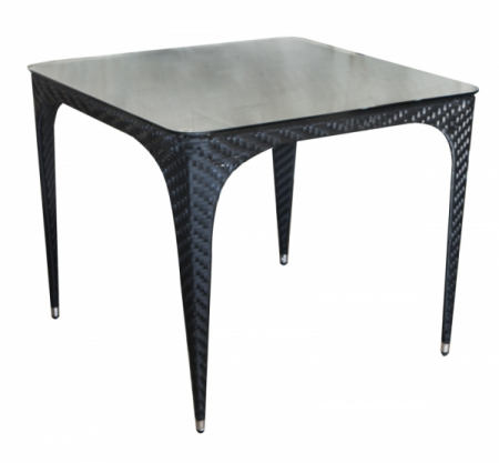 Produse - RAKI COMO BLACK Masa gradina, terasa dreptunghiulara din poliratan, 90x90xh73cm, neagra