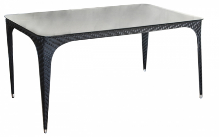 Produse - RAKI COMO BLACK Masa gradina, terasa patrata din poliratan, 150x90xh73cm, neagra